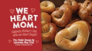 Bruegger's Heart-shaped Bagels for Mother's Day