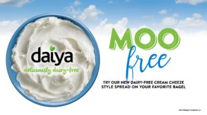 Now offering dairy-free cream cheese from Daiya.