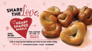 Heart-Shaped bagels are back!