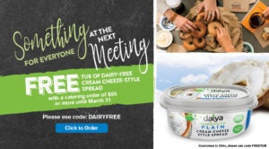 Daiya Dairy-Free Cream Cheeze Catering Offer