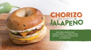 Bruegger's New Chorizo Jalapeno Egg Sandwich