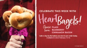 Celebrate February with heart bagels