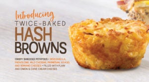 Picture of twice-baked hash browns by Bruegger's Bagels