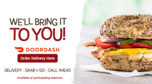 Doordash ad for Bruegger's Bagels - We'll Bring It To You!