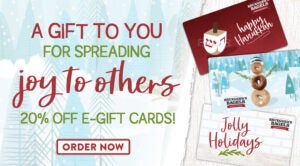 ROTATING SLIDER: CLICK to buy a gift card for 20% off!