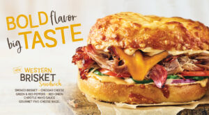 Bruegger's new Western Brisket Sandwich.