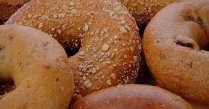 Closeup of bagels