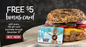 Holiday Giving: Free $5 Bonus Card with every $25 Gift Card Purchase
