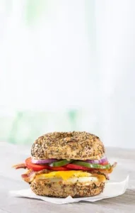 Western Egg Sandwich on Everything Bagel