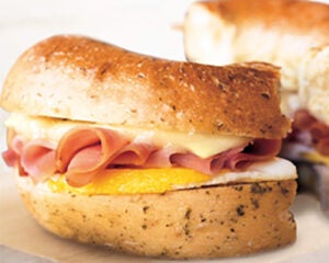 BRU Ham and Swiss Breakfast Egg Sandwich