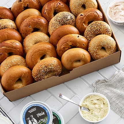 Two Dozen Bruegger's Bagels with Cream Cheese