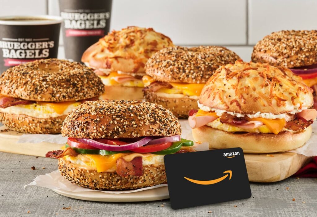 Amazon Gift Card with a Half Dozen Bruegger's Signature Egg Sandwiches
