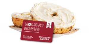 Bruegger's Holiday Gift Card Deals Image with Bagel