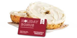 Bruegger's Holiday Gift Card Deals Image with Bagel